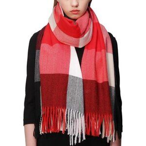 Red Plaid Printed Oversized Blanket‎ Scarf Tartan Pashmina Shawl Wrap Scarves